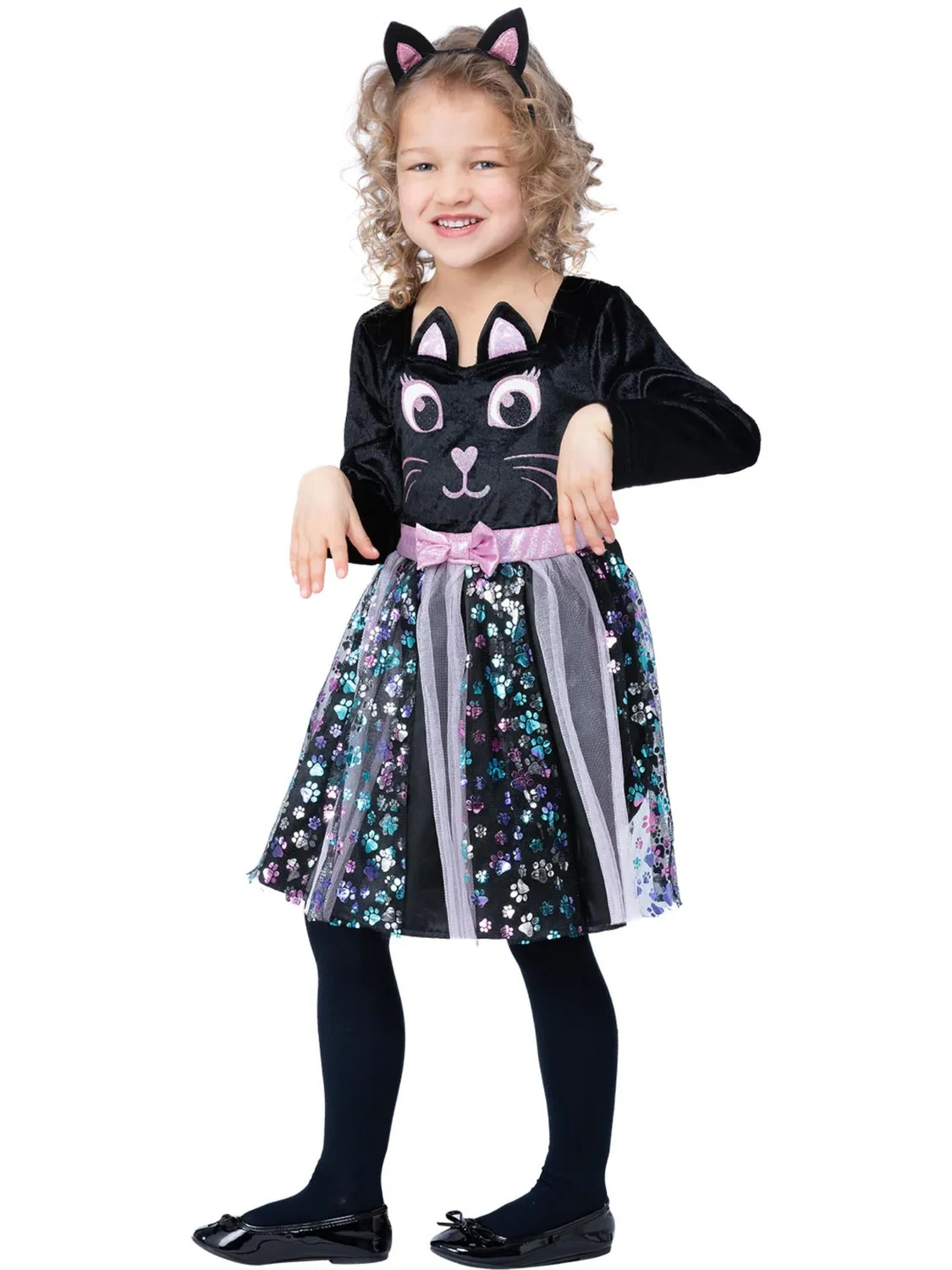 Smiffys gatto costume bambina vestito con cerchietto