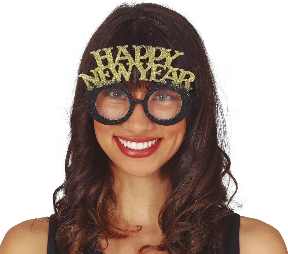 Guirca Happy New Year occhiali festa argento oro