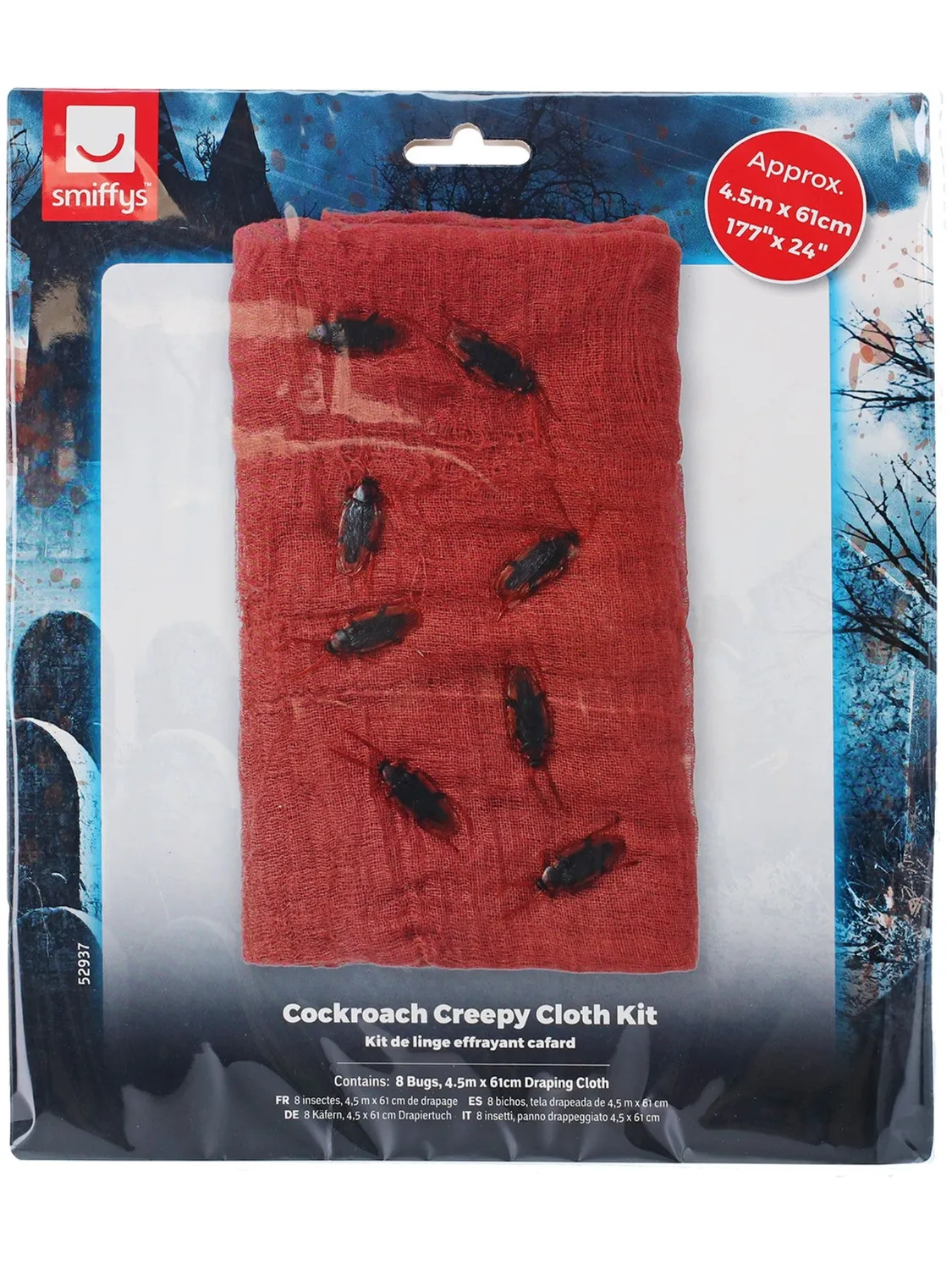 Smiffys Cockroach Kit decorazione Halloween rossa 4,5 m