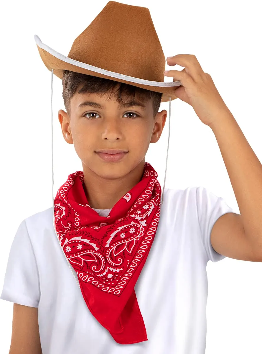 Funidelia Bandana Cowboy Accessorio Costume Marrone Western