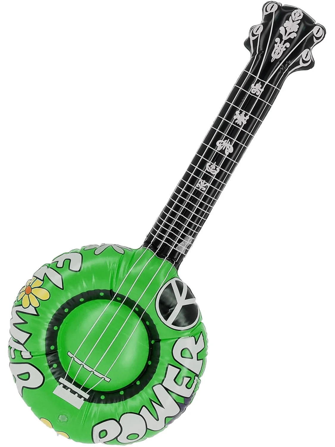 Smiffys Flower Power mandolino gonfiabile hippie verde