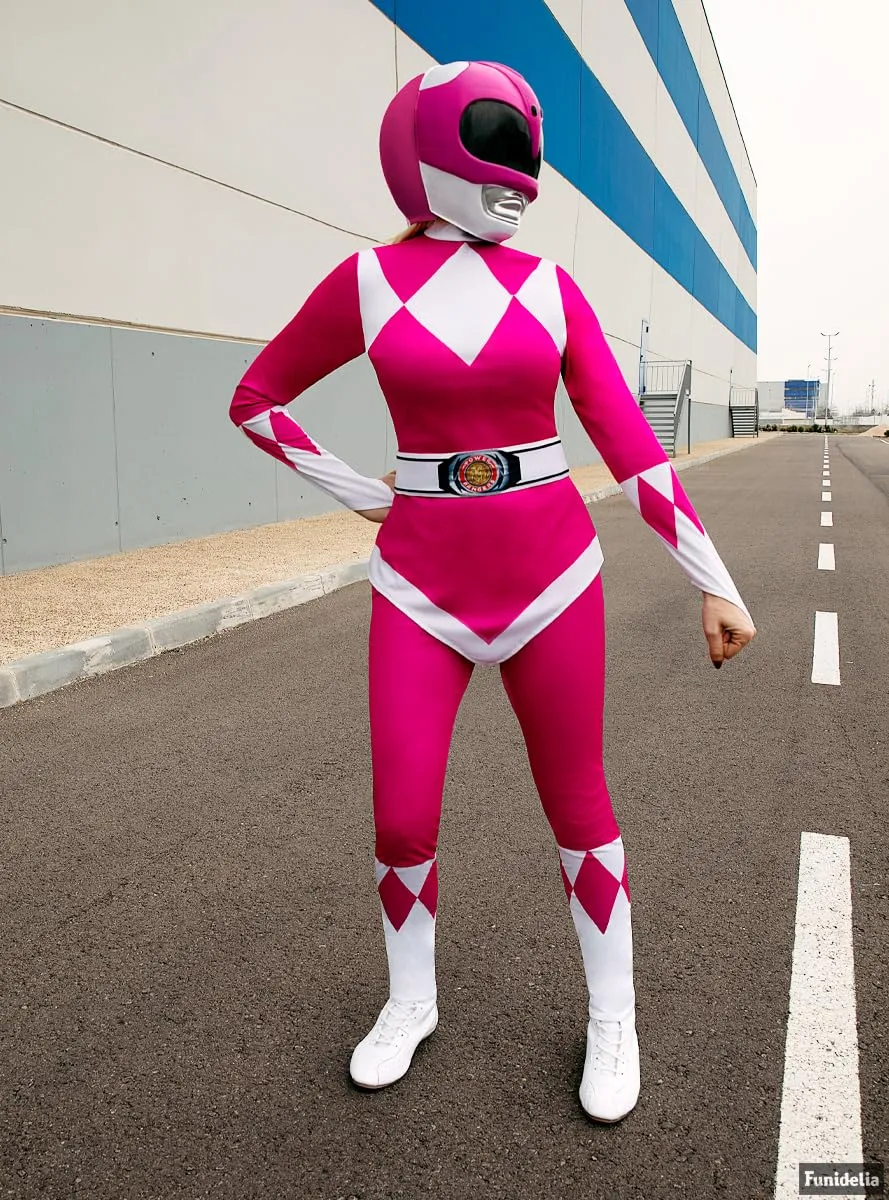 Funidelia Power Rangers casco rosa adulto