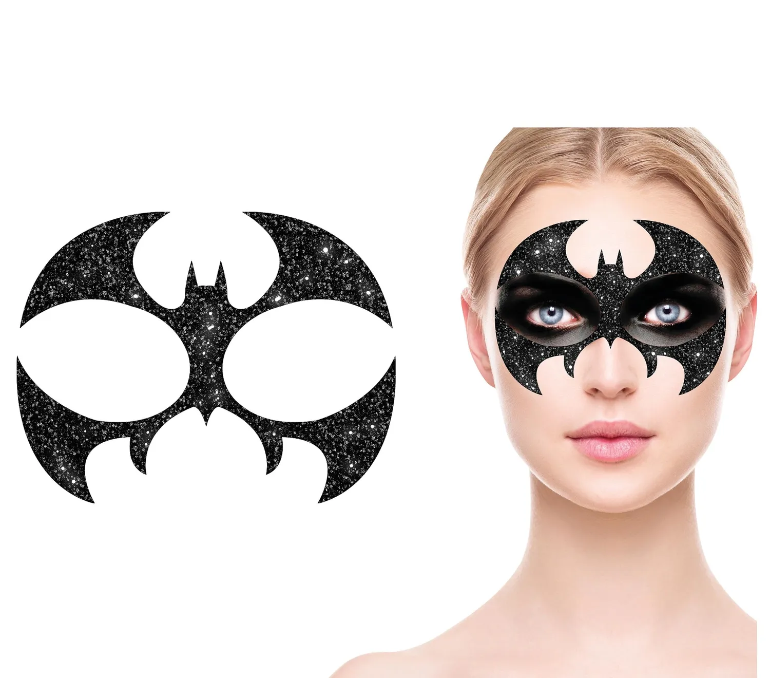 Fiestas Guirca Bat Glitter Gemme Viso Pipistrello Nero