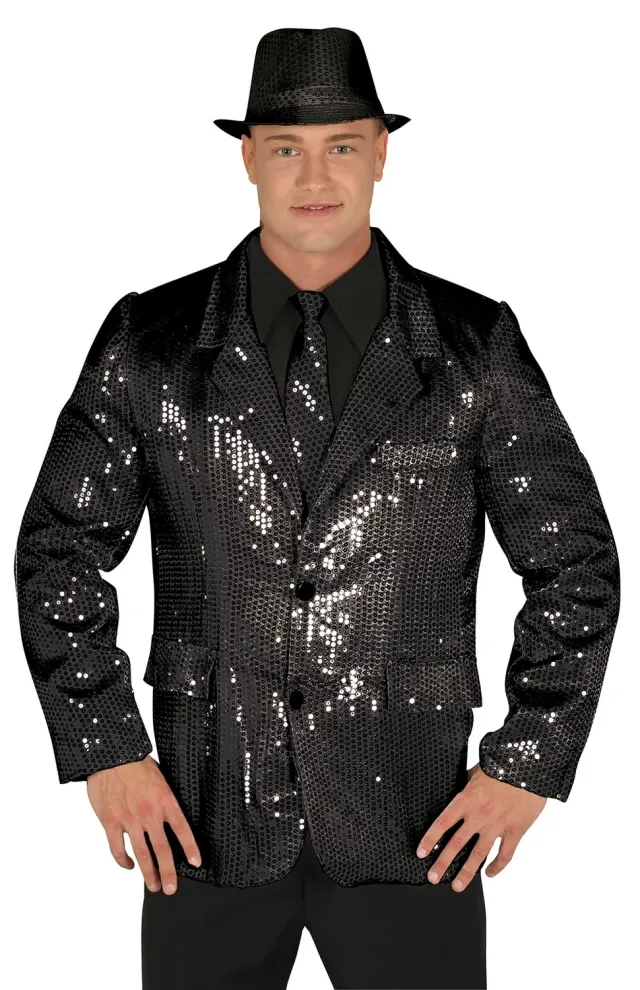Fiestas Guirca Giacca Nera Lucida Costume Adulto