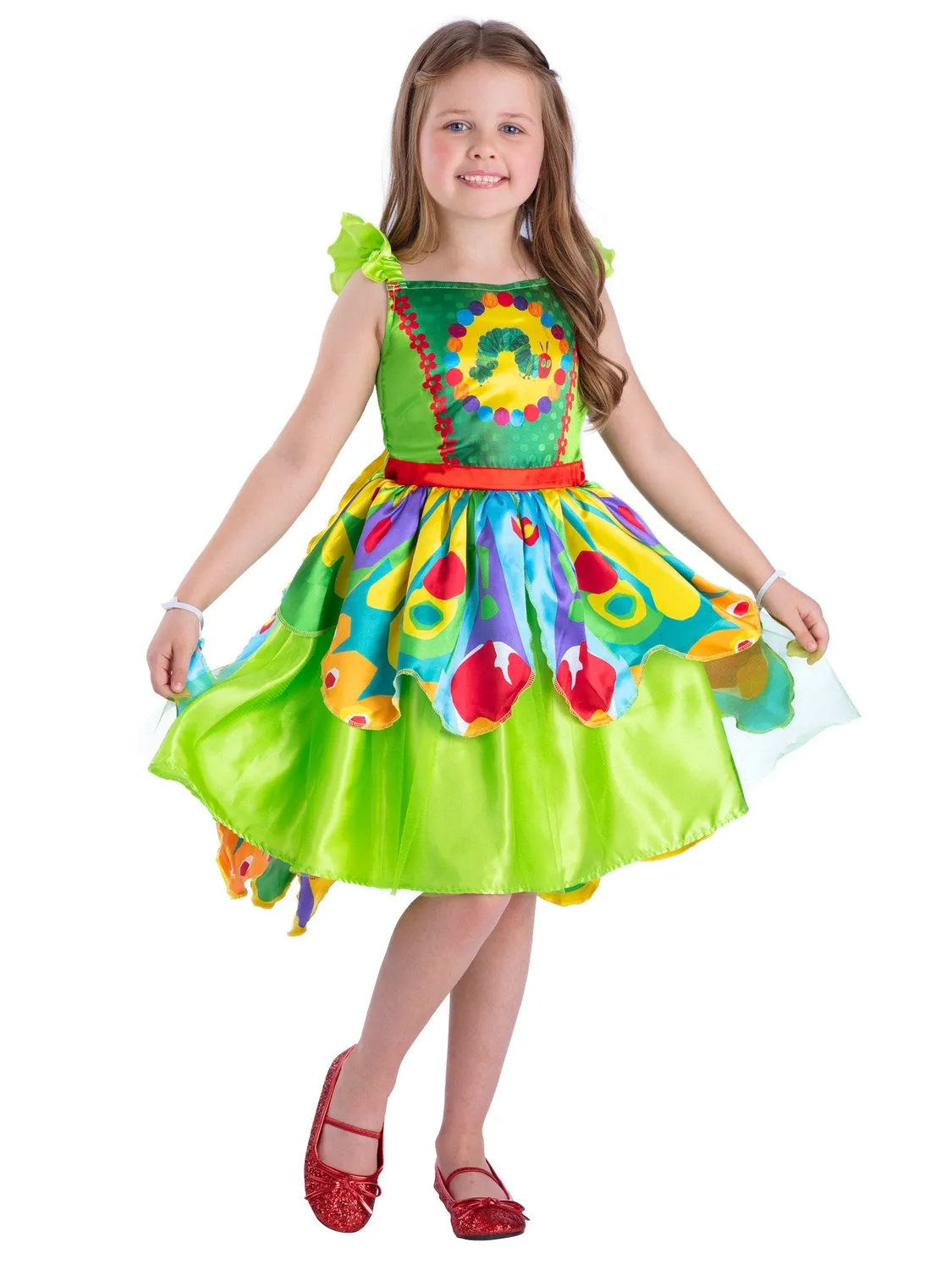 Smiffys Bruco Mai Sazio vestito farfalla bimba verde