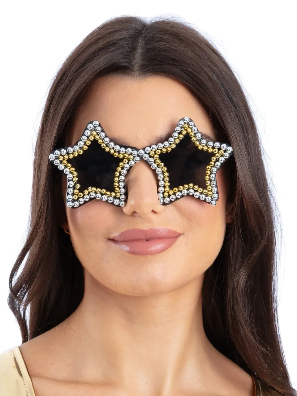 Smiffys occhiali stella oro argento