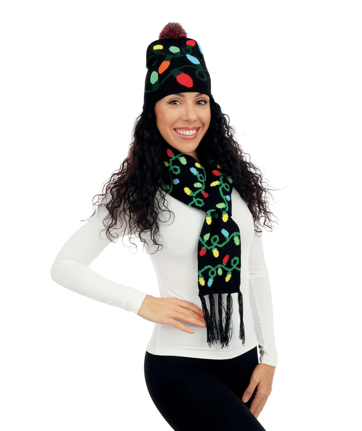 P'tit Clown 48334 Set Cappello e Sciarpa Natale Ghirlanda
