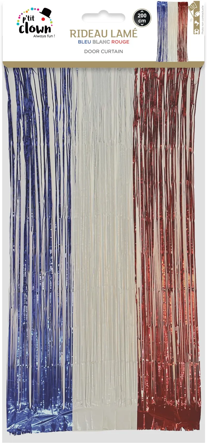 P'tit Clown tenda frange blu bianco rosso 200x100 cm
