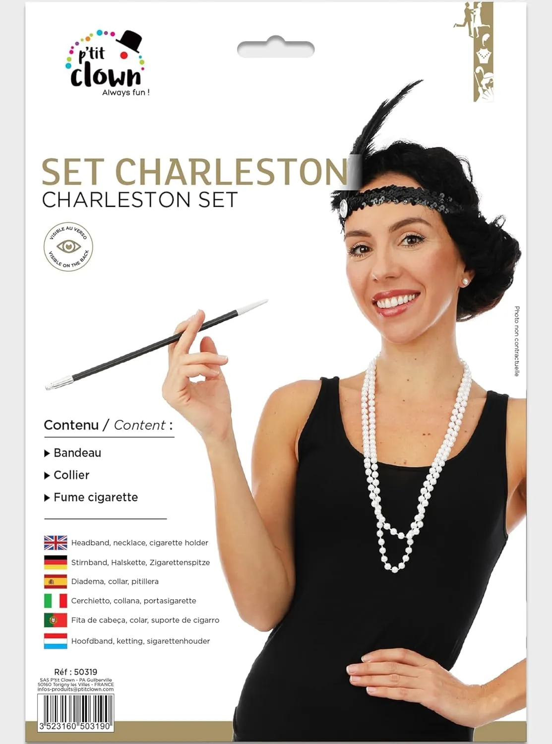 P'tit Clown Charleston set nero taglia unica
