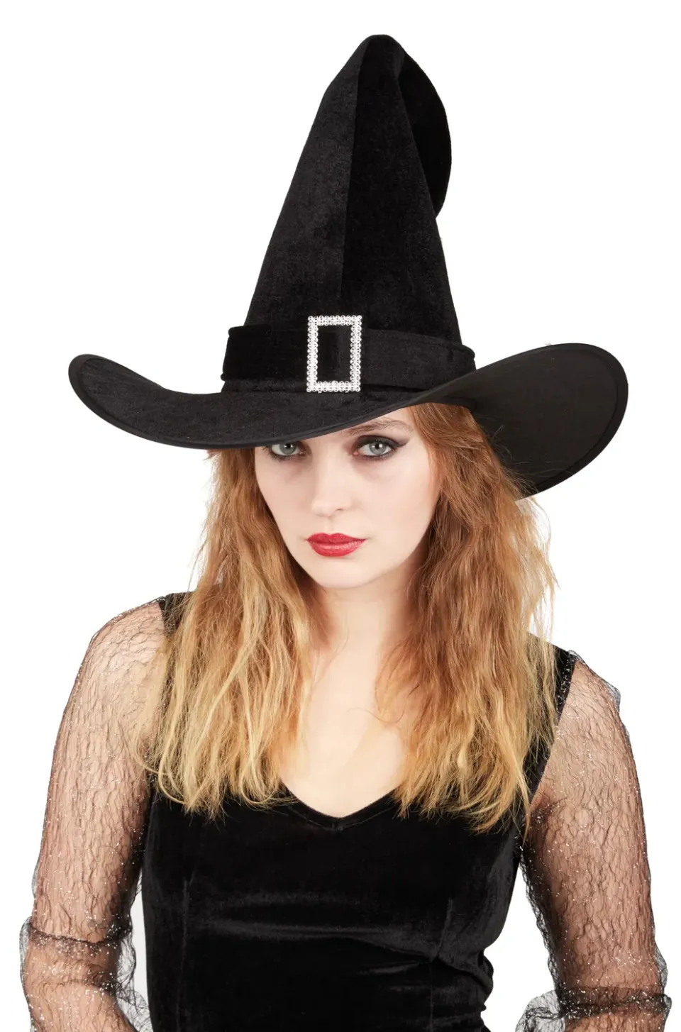 P'tit Clown re22172 cappello strega velluto nero adulto