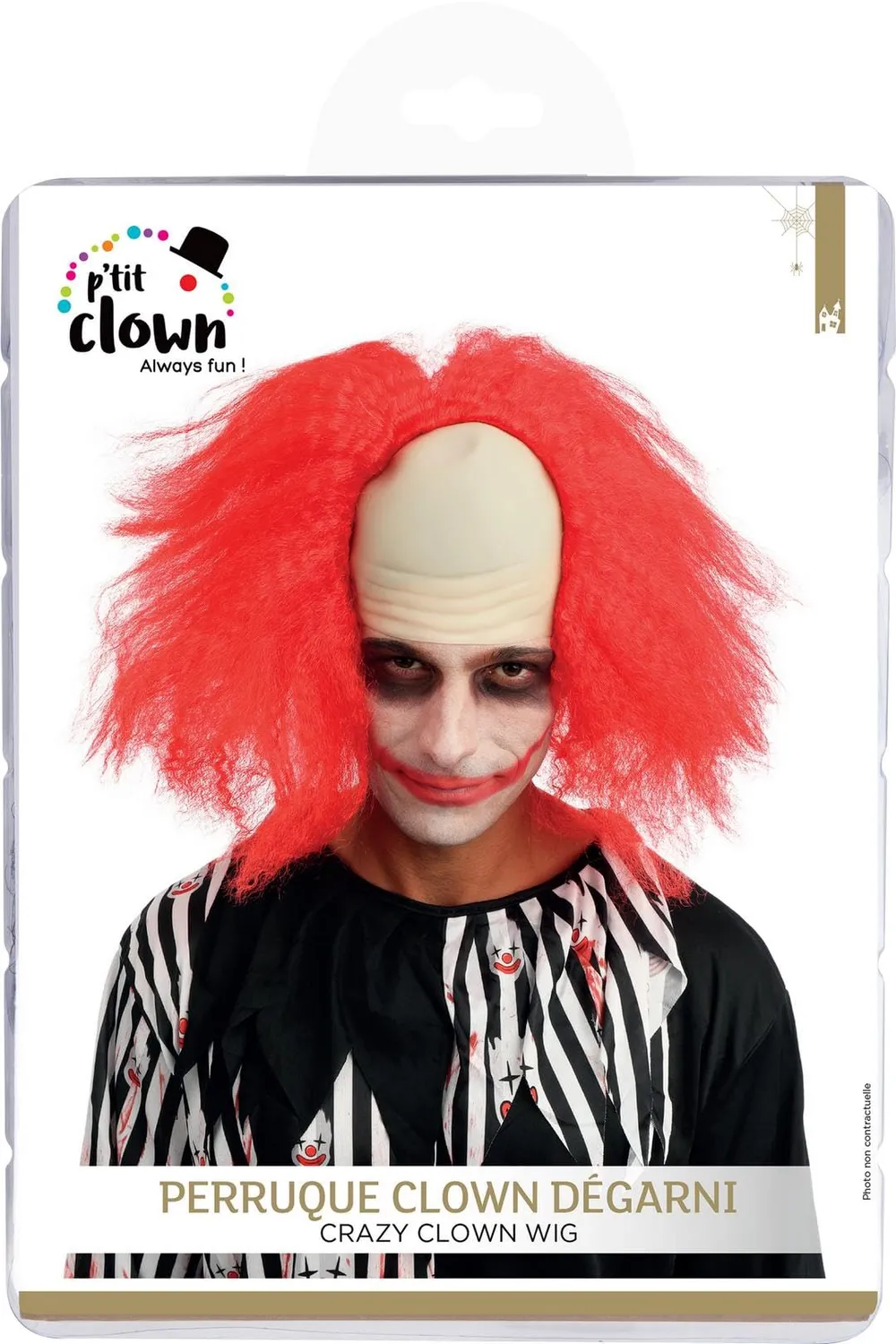 P'tit Clown Clown Fou re85130 Parrucca Rossa Adulto