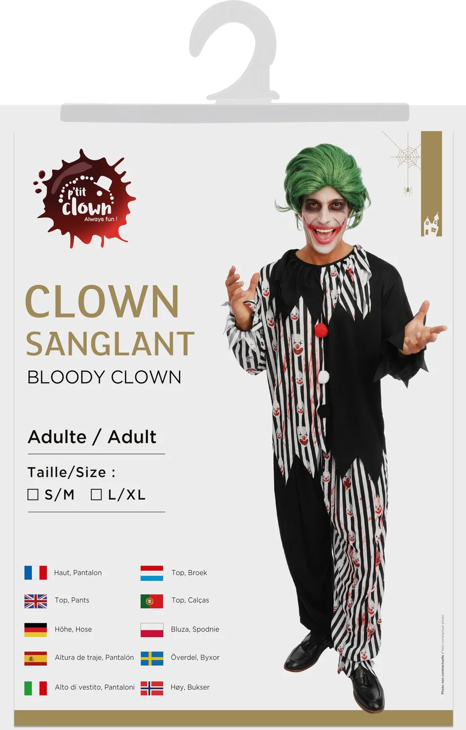 P'tit Clown Pagliaccio Sanguinante Costume Adulto horror