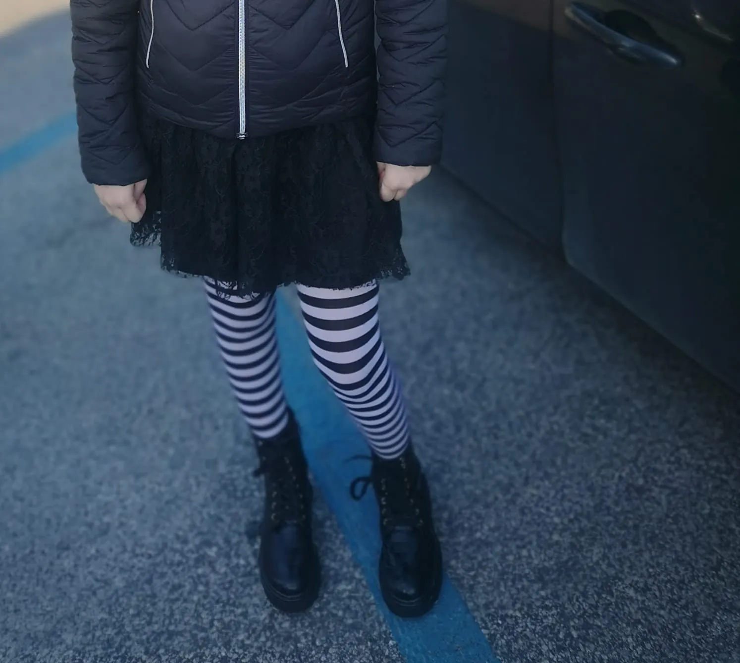 Guirca Collant a Righe Donna Arancio Nero per Carnevale