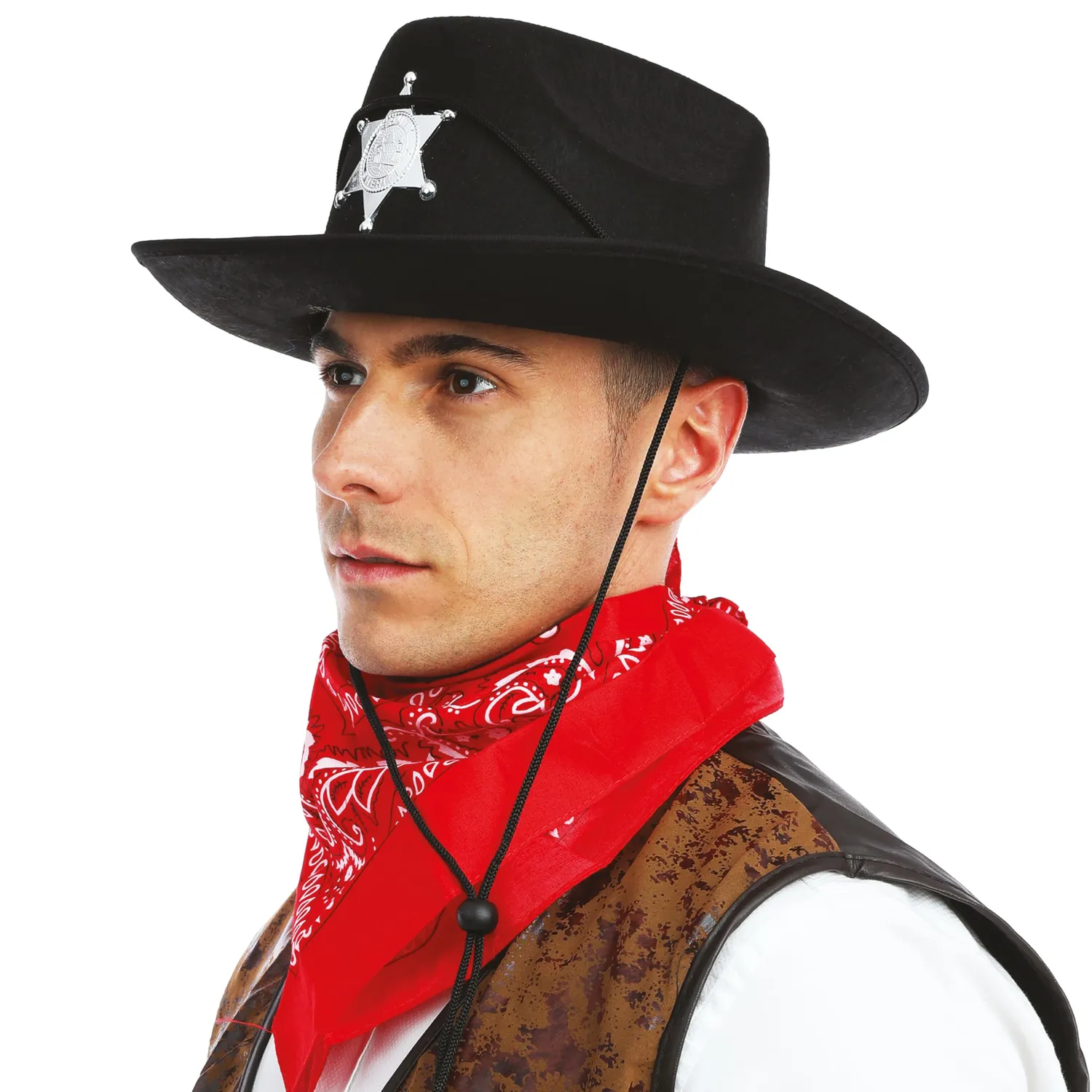 P'tit Clown 90652 cappello sceriffo nero feltro