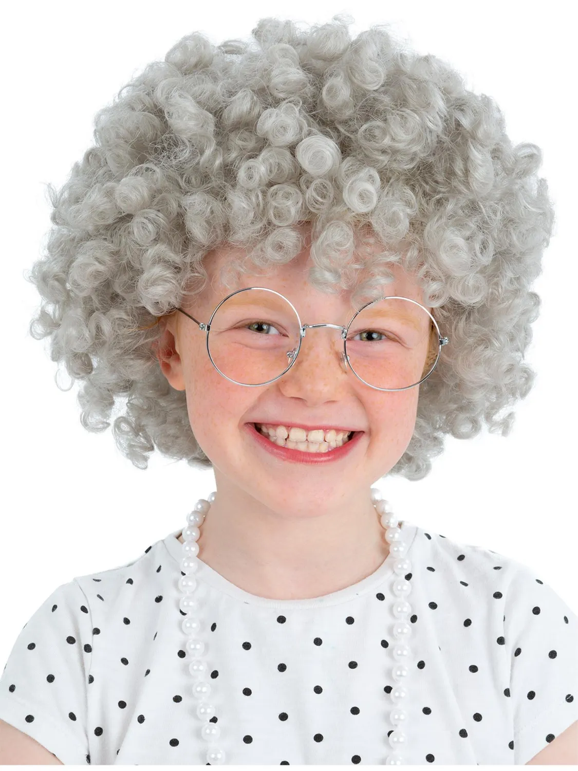 Smiffys Parrucca Nonna Perm Bambini parrucca grigia riccia