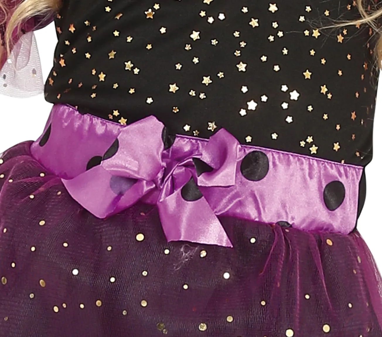 Fiestas Guirca Strega Cora costume bambina viola nero