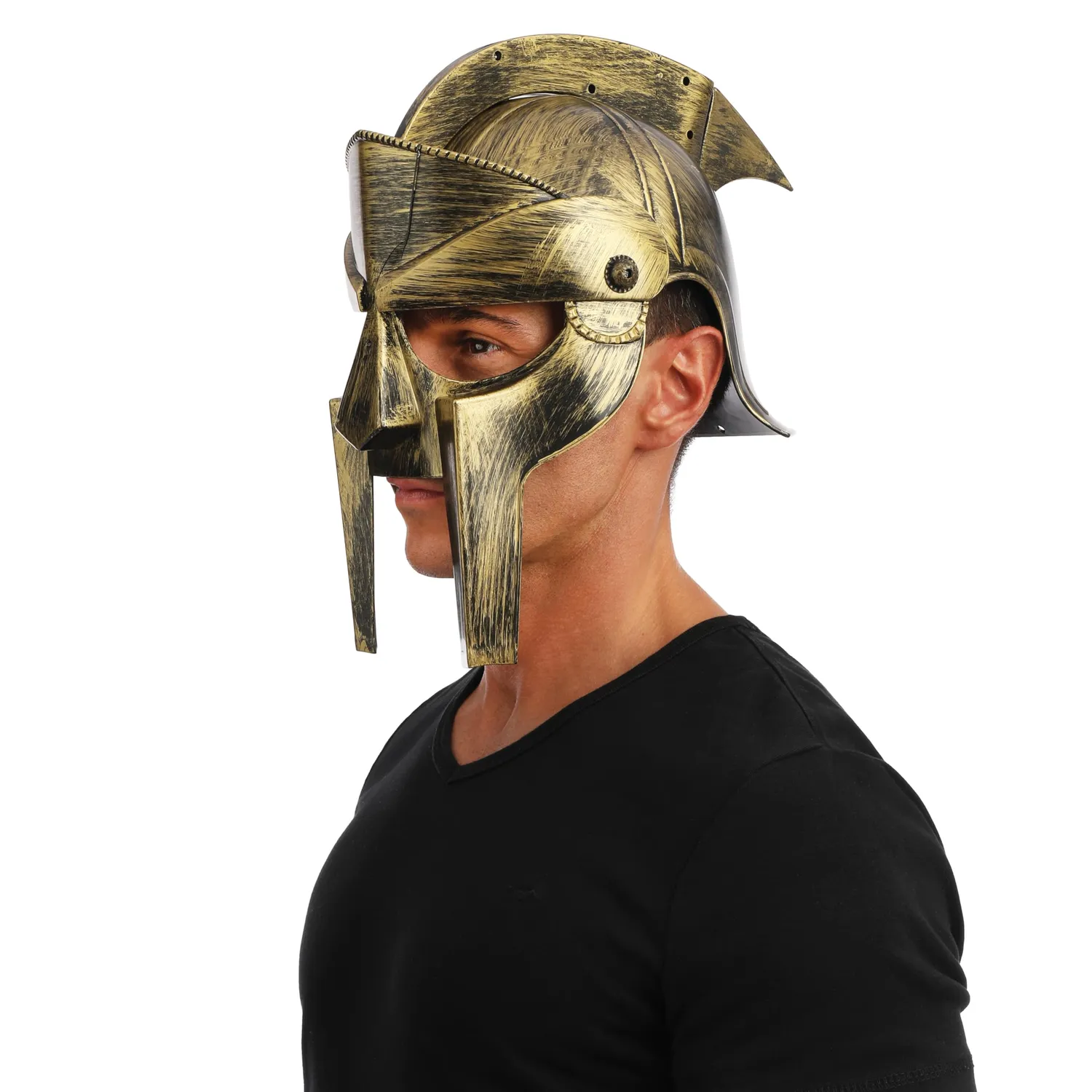 P'tit Clown re21082 casco da gladiatore adulto argento e nero