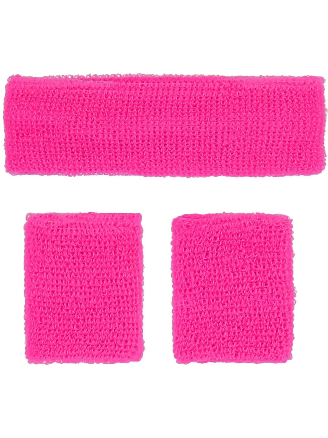 Smiffys 80s fasce sudore rosa neon 3 pezzi