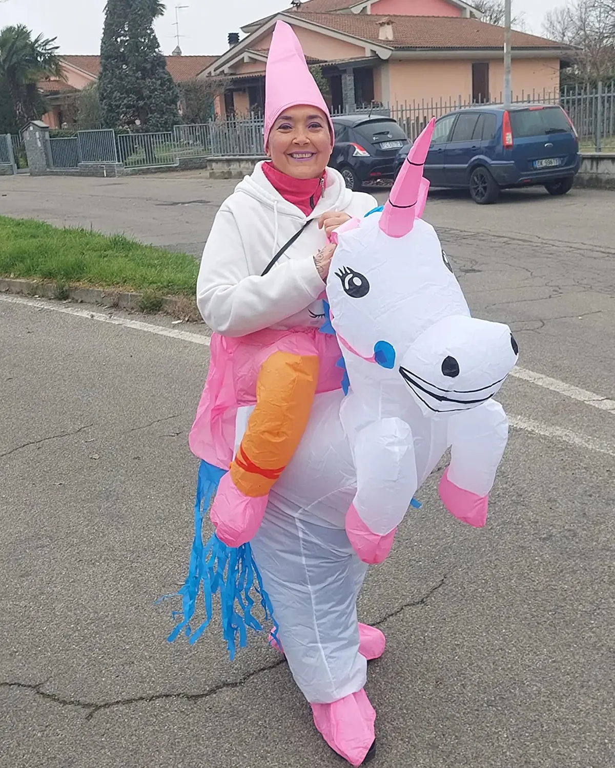 Bodysocks Unicorno costume gonfiabile adulti cavalcabile