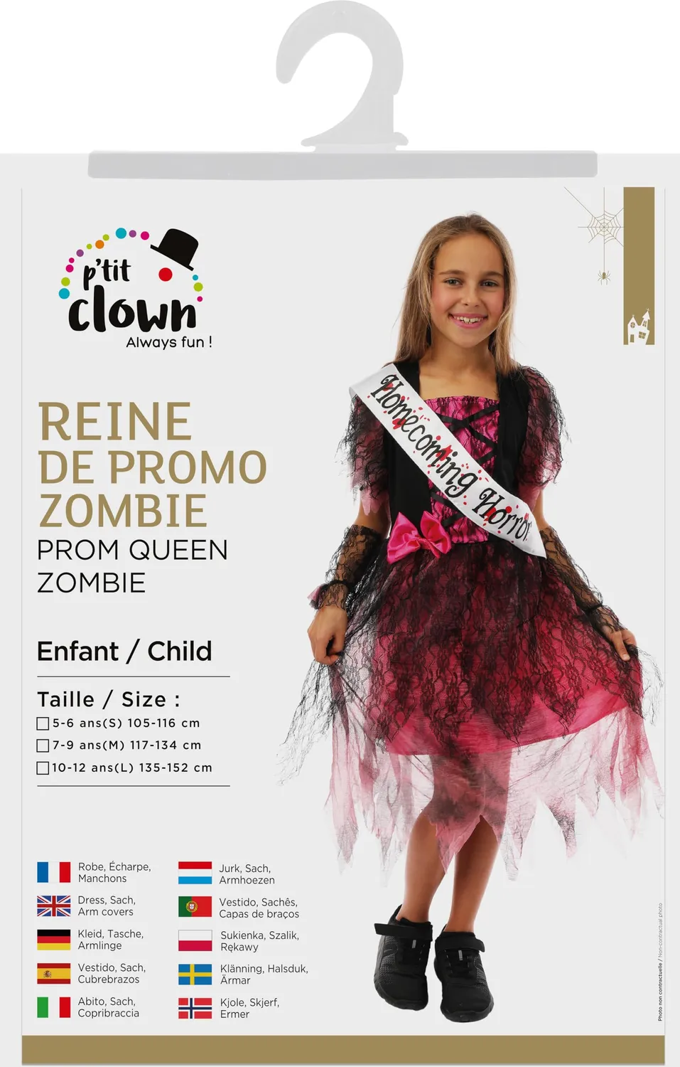P'tit Clown Regina Prom Zombie costume bambina 5-6 anni