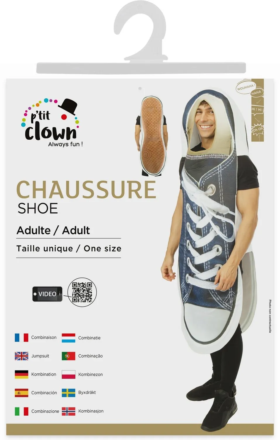 P'tit Clown Oggetti Scarpa costume adulto taglia unica divertente