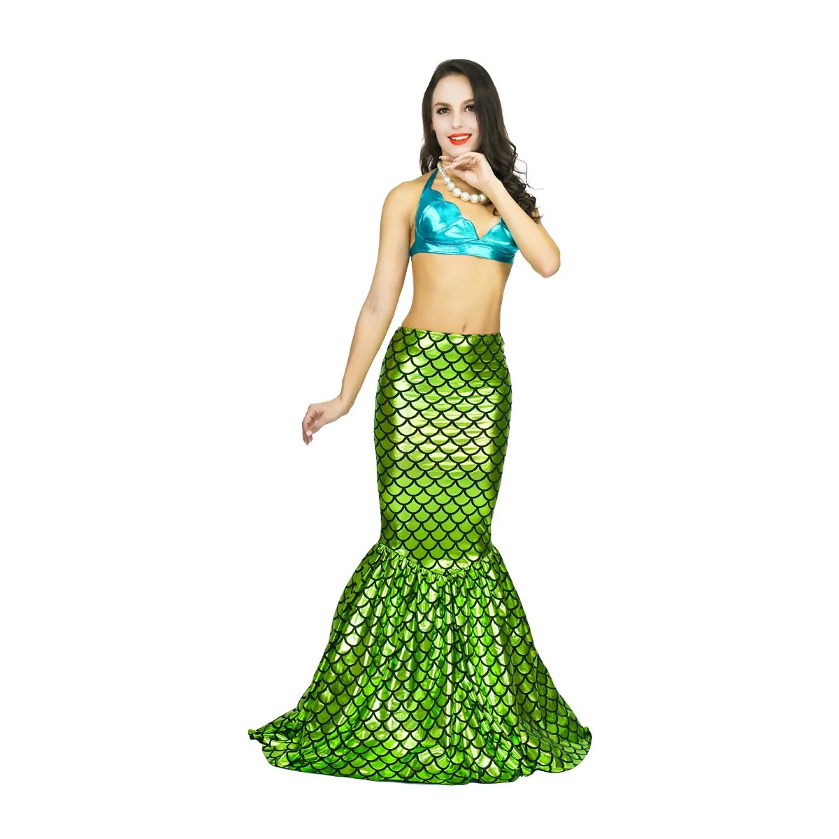 Sea Hare Sirena Costume Donna Gonna Squame Top