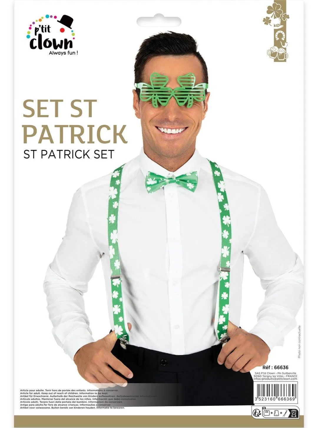 P'tit Clown 66636 Set San Patrizio Bretelle Papillon