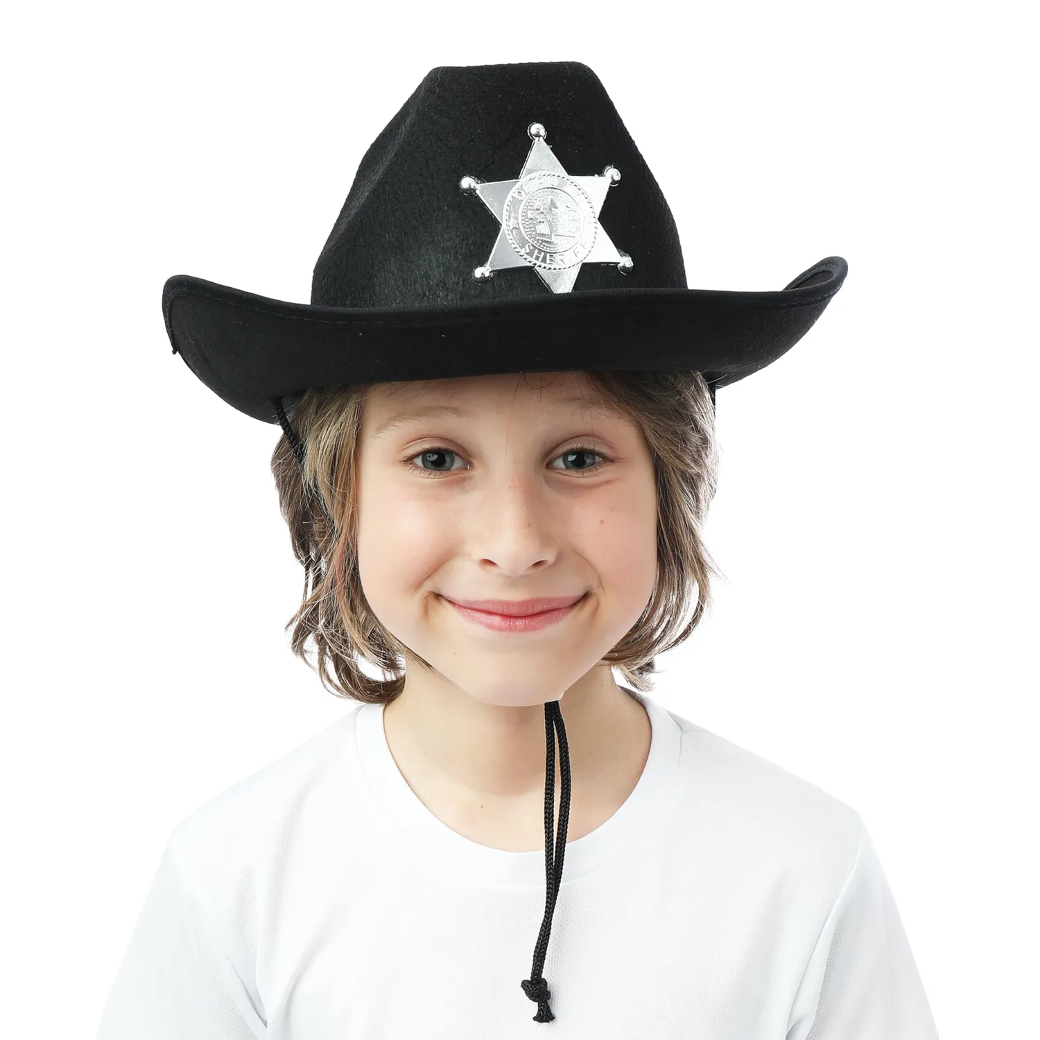 P'tit Clown 11236 cappello sceriffo bambino nero feltro