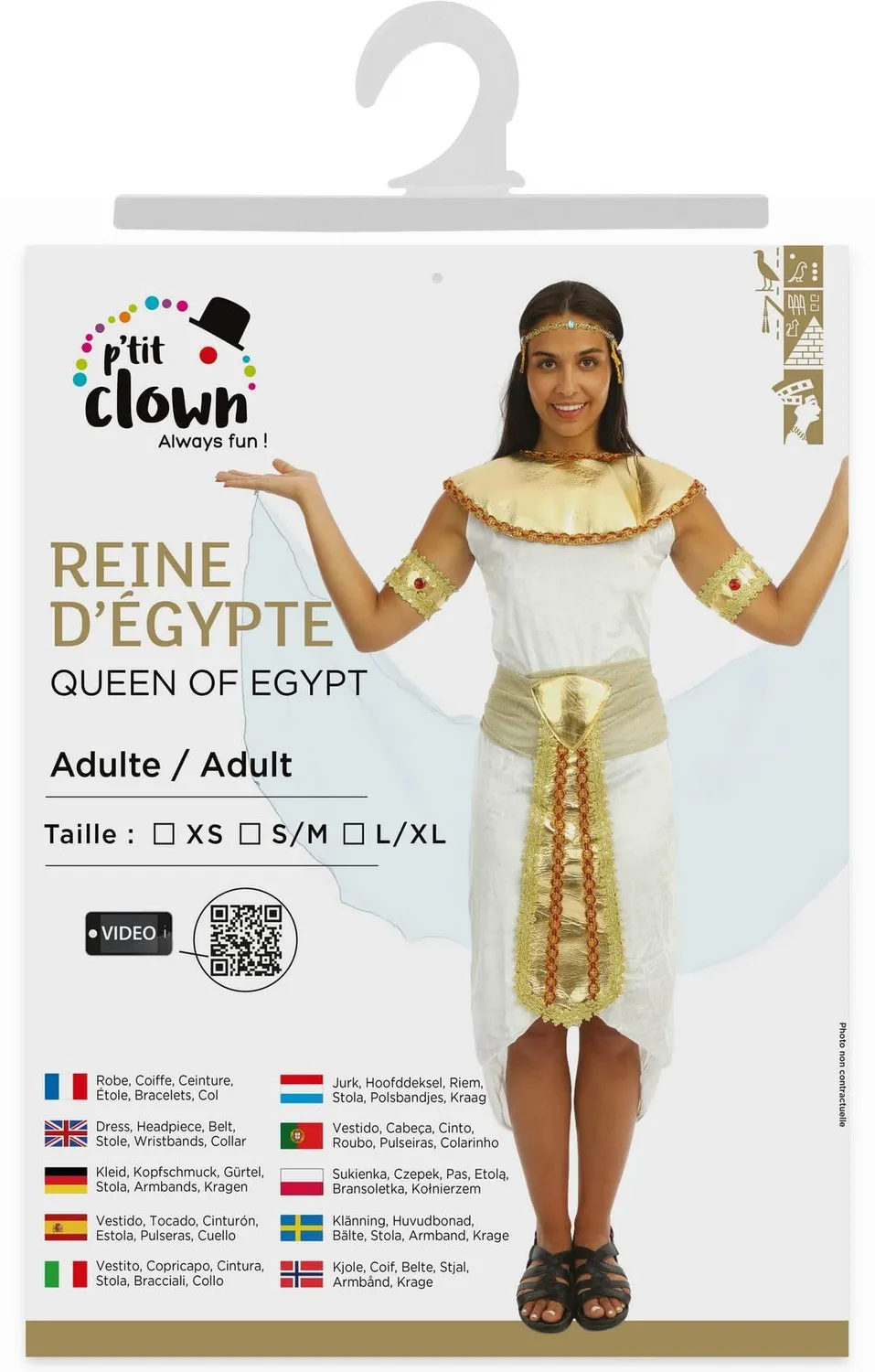 P'tit Clown Cleopatre costume donna egiziana L-XL