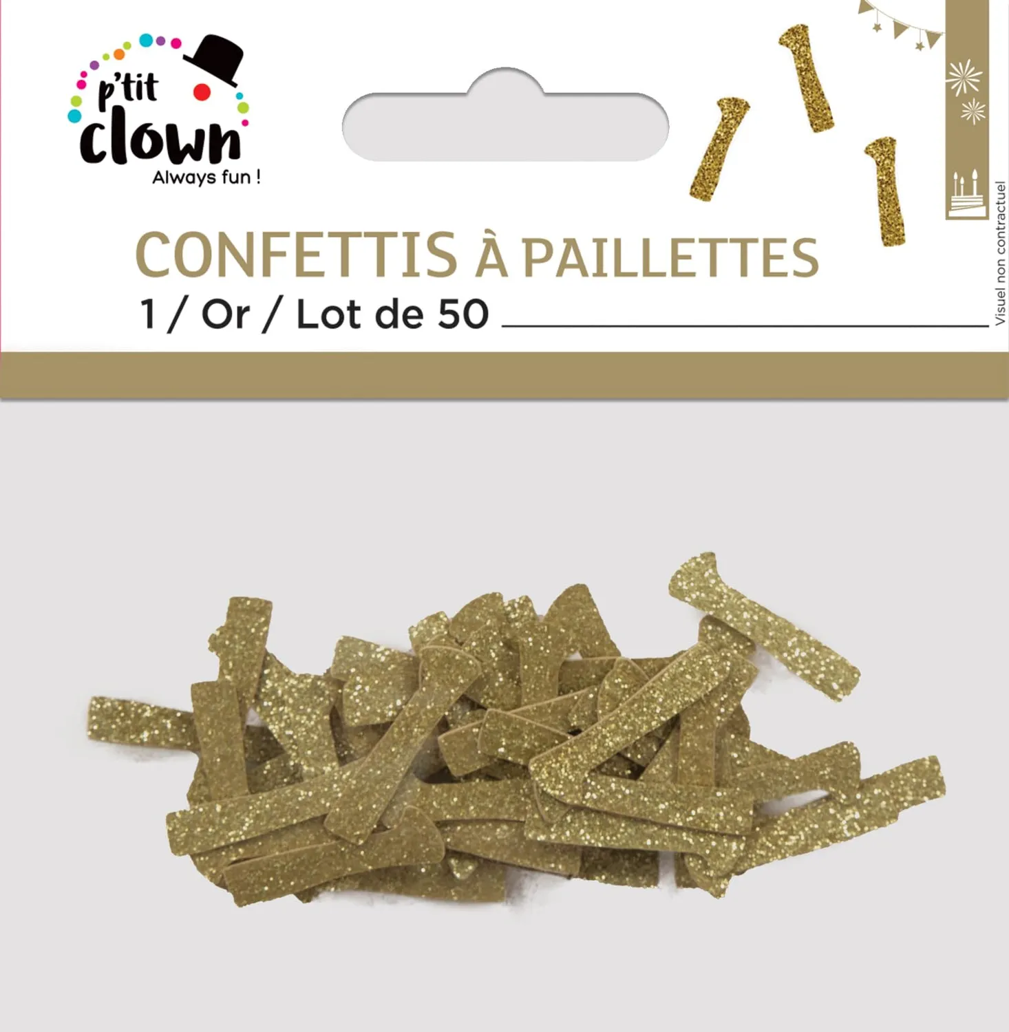 P'tit Clown re21032 coriandoli glitter oro 1 50 pezzi