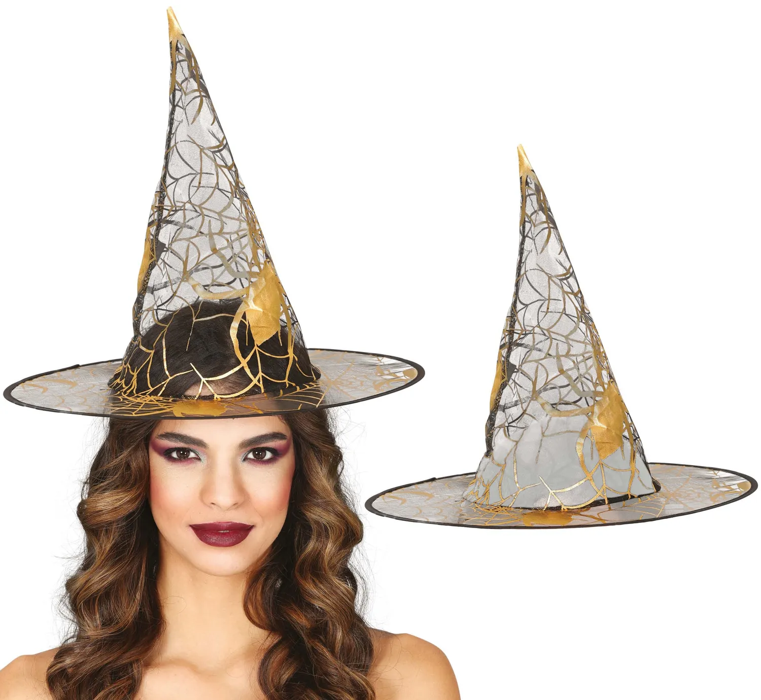 Fiestas Guirca Cappello Strega trasparente nero taglia unica