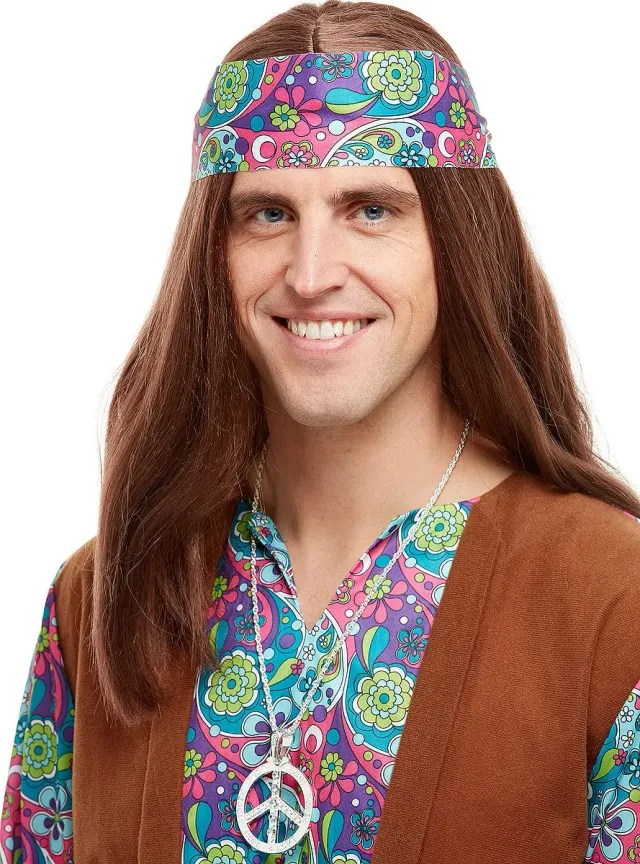 Funidelia Anni 60 Collana Hippie costume donna uomo plastica