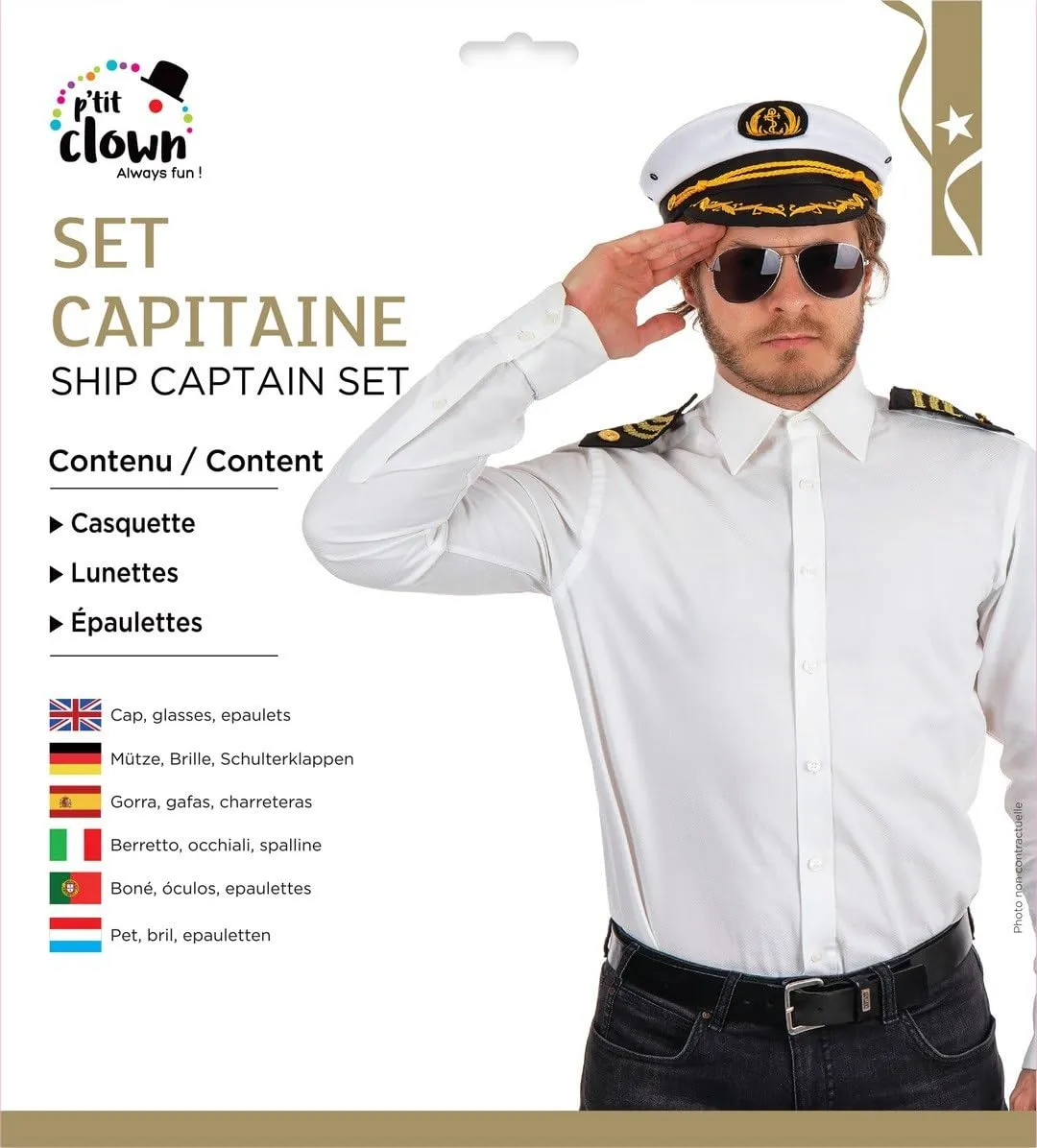 P'tit Clown 66645 set accessori capitano barca nero