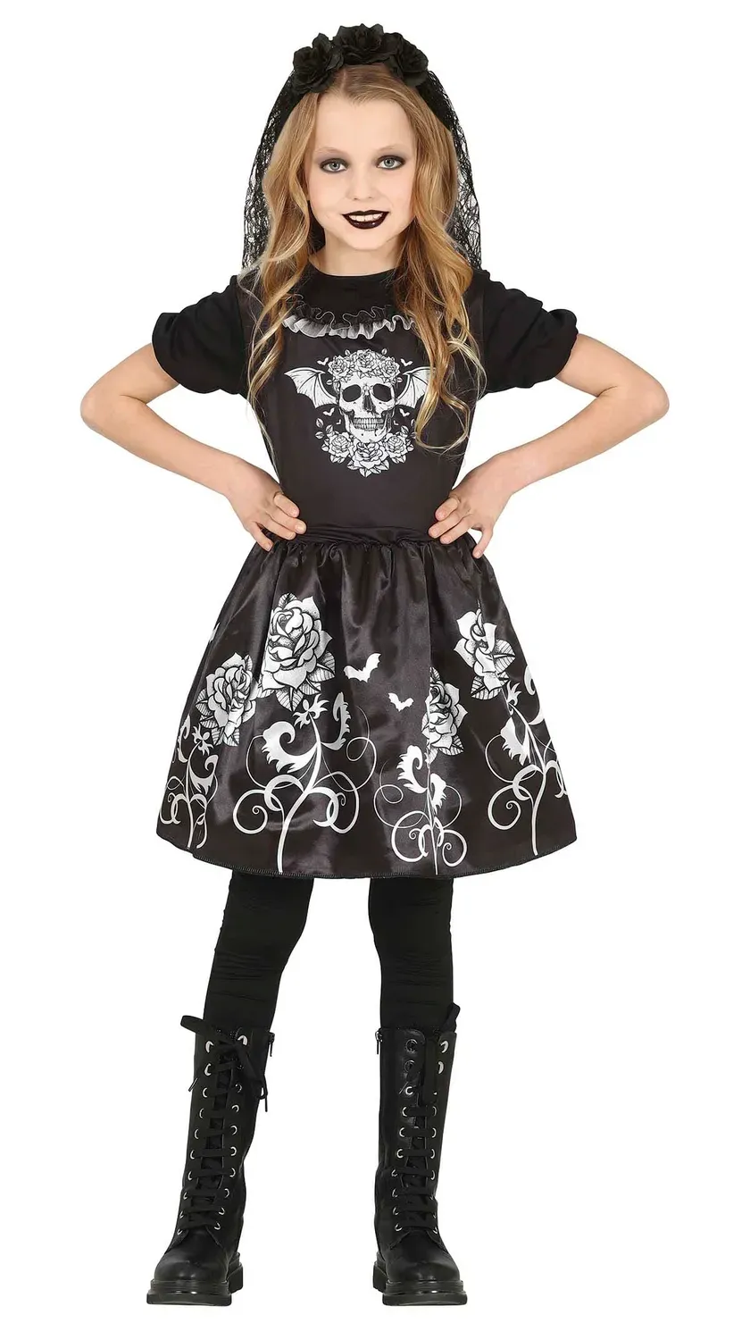 Fiestas Guirca Sposa Gotica costume bambina con rose