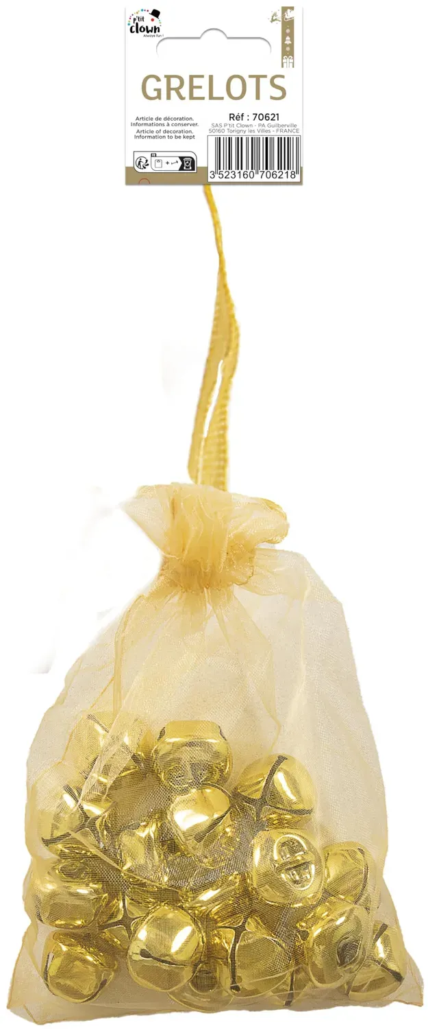 P'tit Clown re70621 Campanelli Natale Oro 2,5cm 18 Pezzi