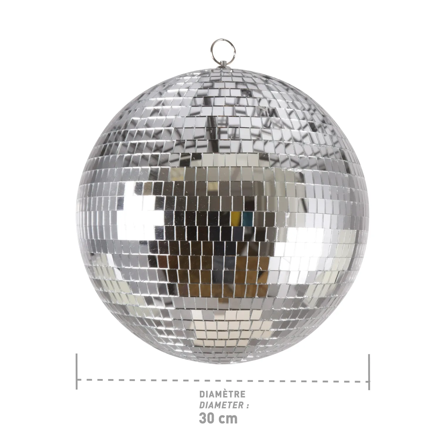 P'tit Clown Sfera sfaccettata decorazione 30 cm argento