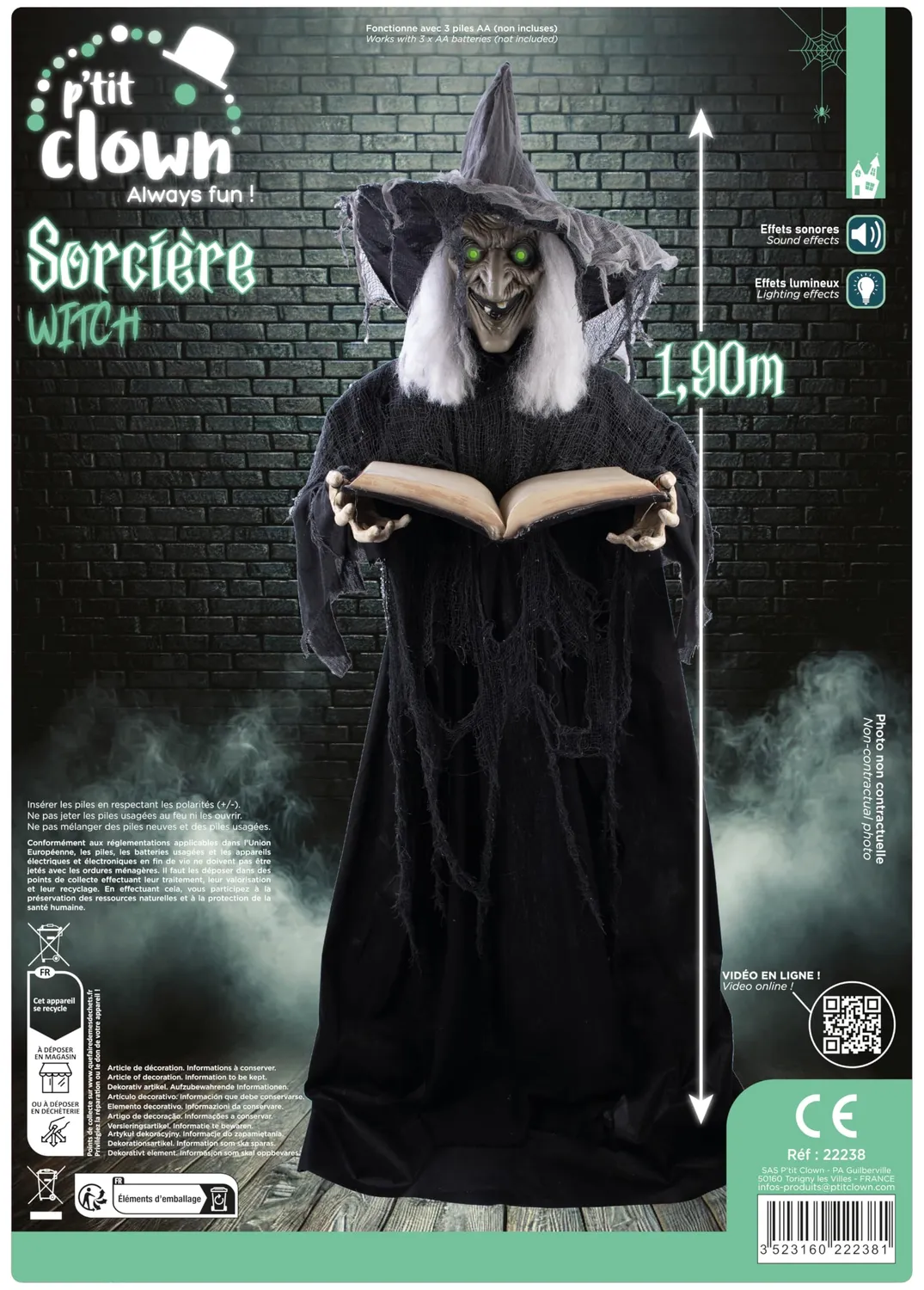 P'tit Clown Strega 22238 decorazione 190 cm luminosa