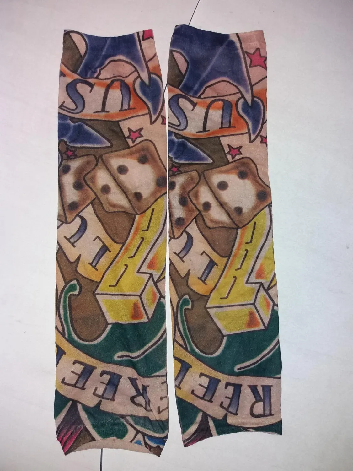 P'tit Clown 18590 maniche tatuaggio adulto 42 cm multicolore
