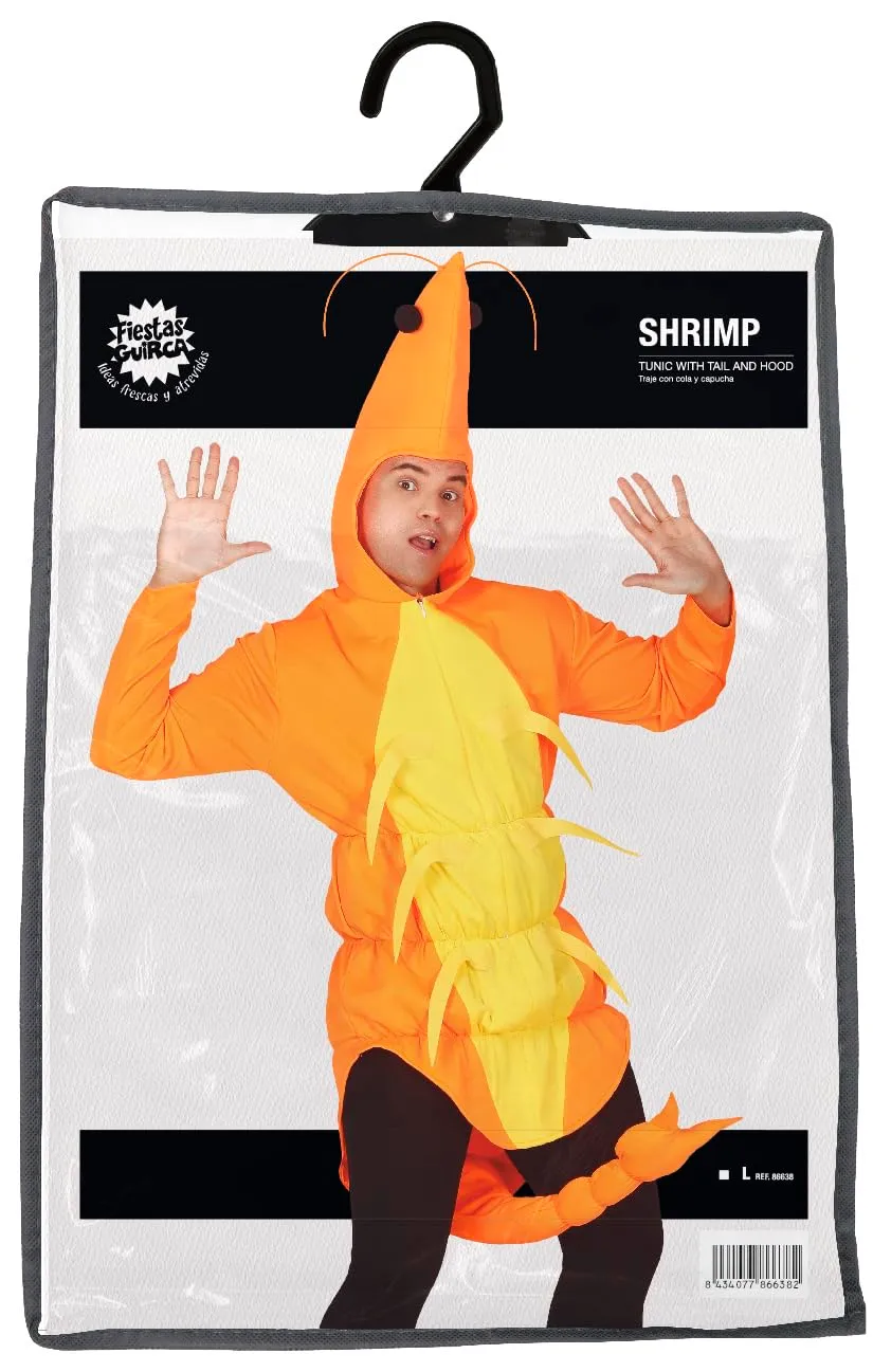 Guirca Costume Gambero Adulto 52-54 con cappuccio e coda