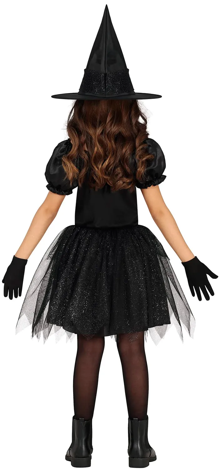 Fiestas Guirca Costume Strega Bambina Nero Argento 3-4 Anni
