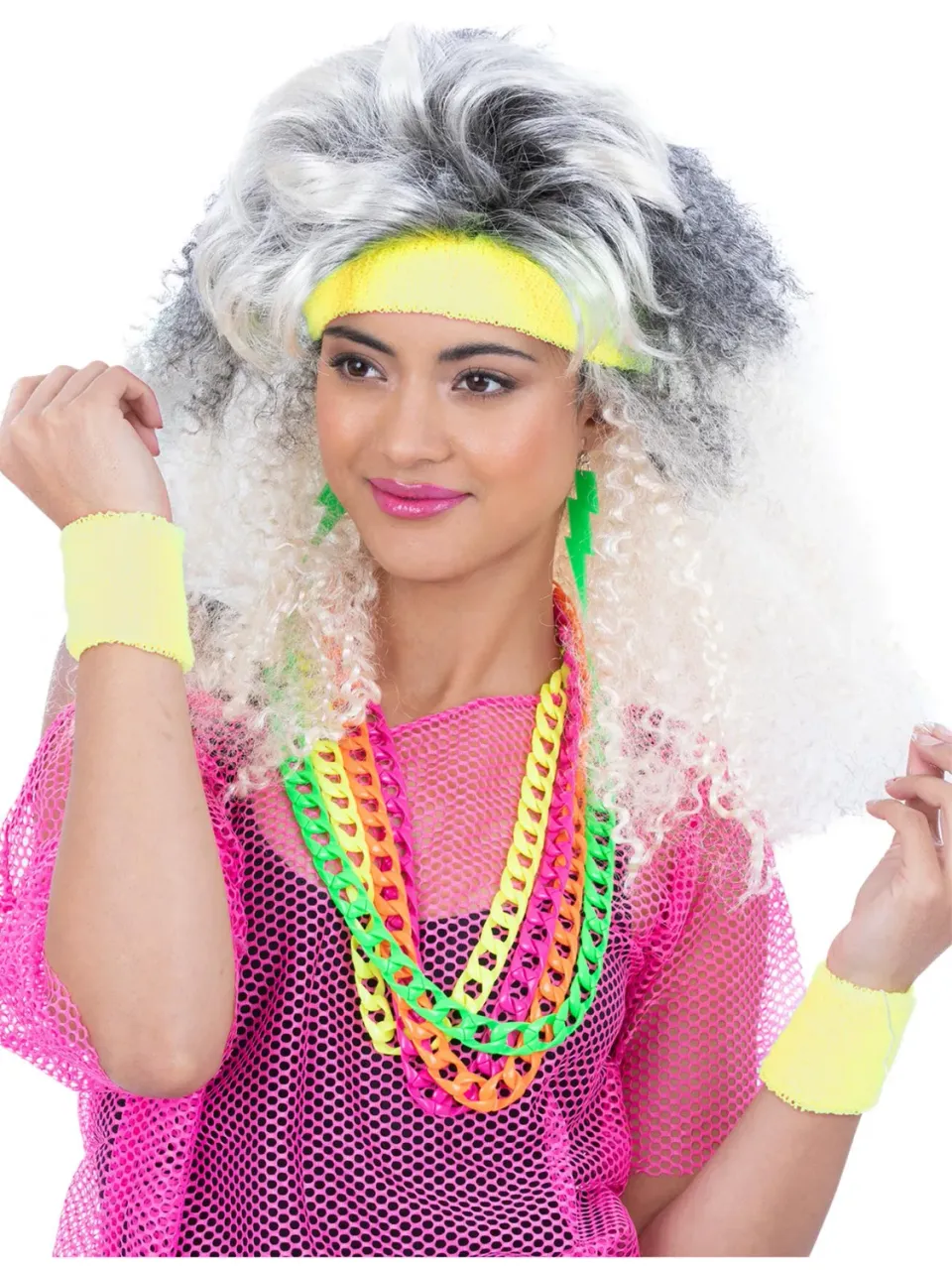 Smiffys Anni 80 Set Fasce Fluo Gialle 3 Pezzi