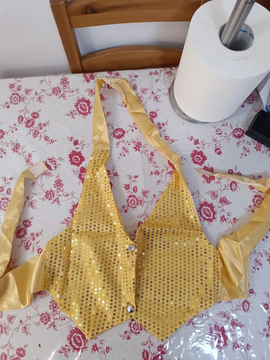 Fiestas Guirca Gilet in Paillettes Dorato Donna