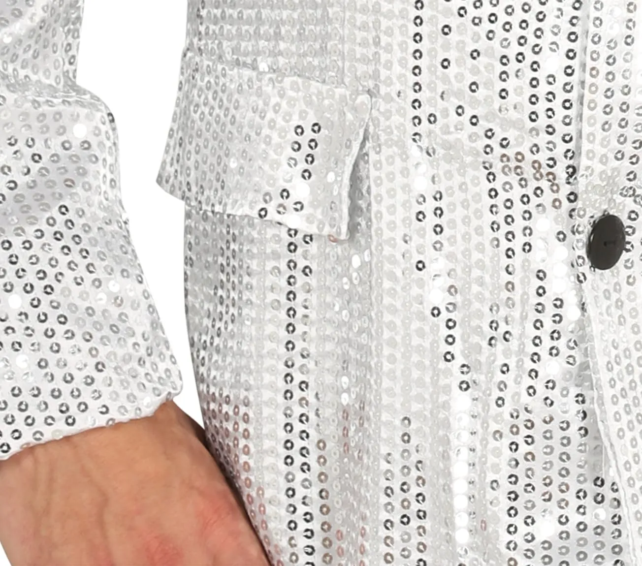 Fiestas Guirca Giacca Paillettes Argento Uomo M 48-50