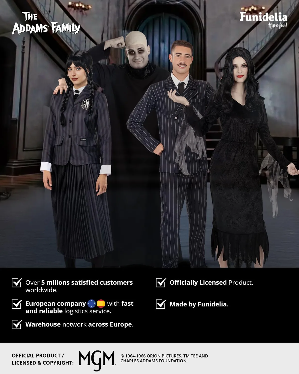 Funidelia Famiglia Addams Gomez costume bambino 10-12 anni