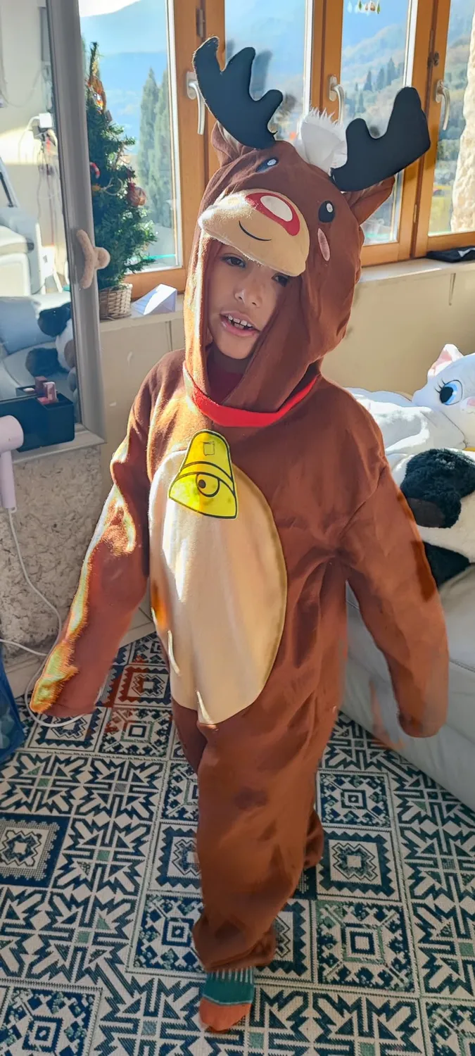 Funidelia Costume renna bambino 7-9 anni Natale
