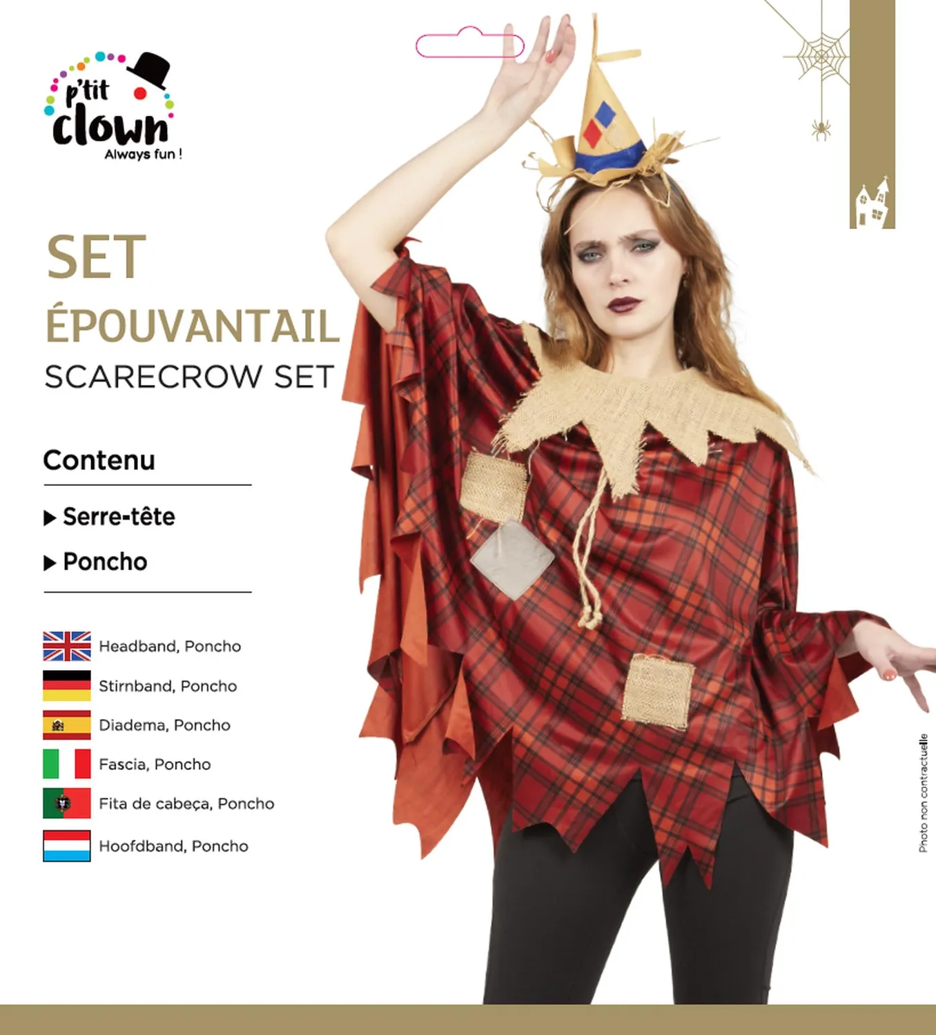 P'tit Clown set travestimento sposa adulto Carnevale
