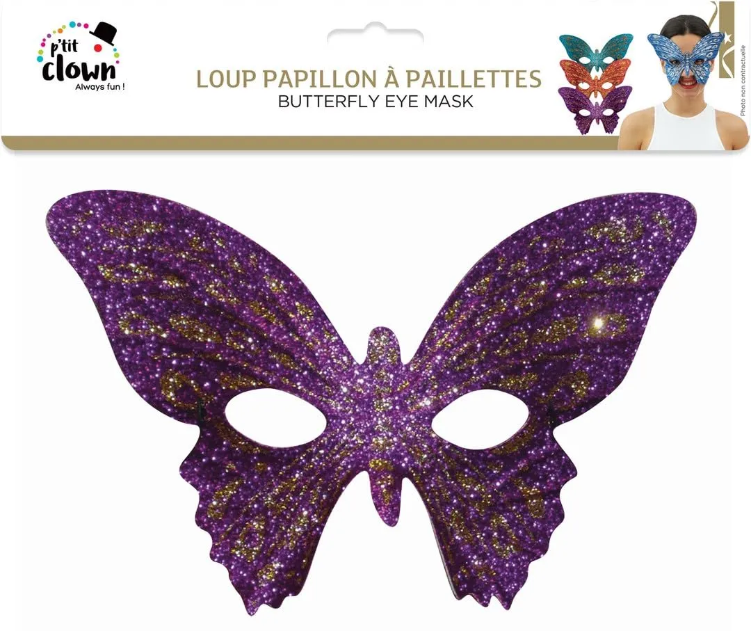 P'tit Clown 50003 Maschera Lupo Farfalle Paillettes