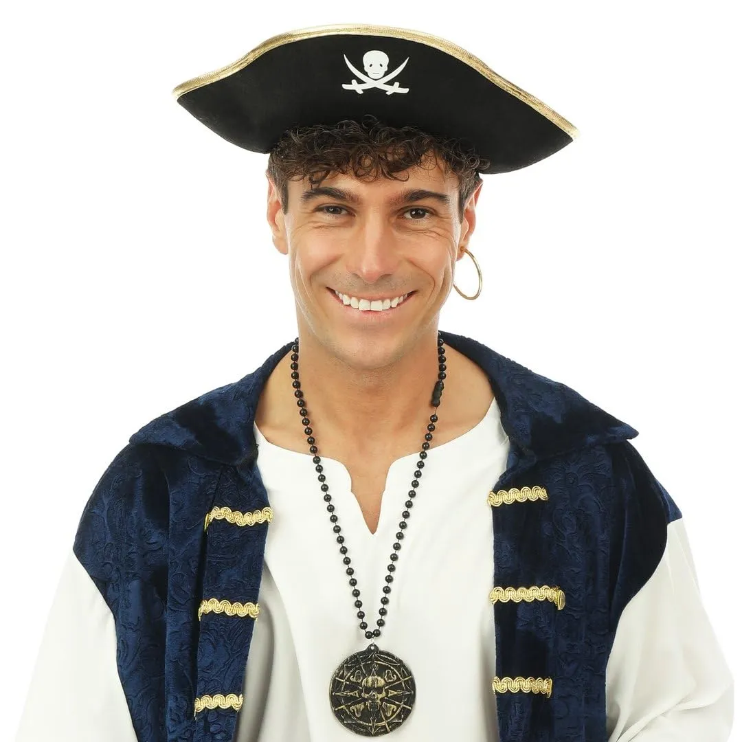 P'tit Clown 24600 cappello pirata nero oro adulto