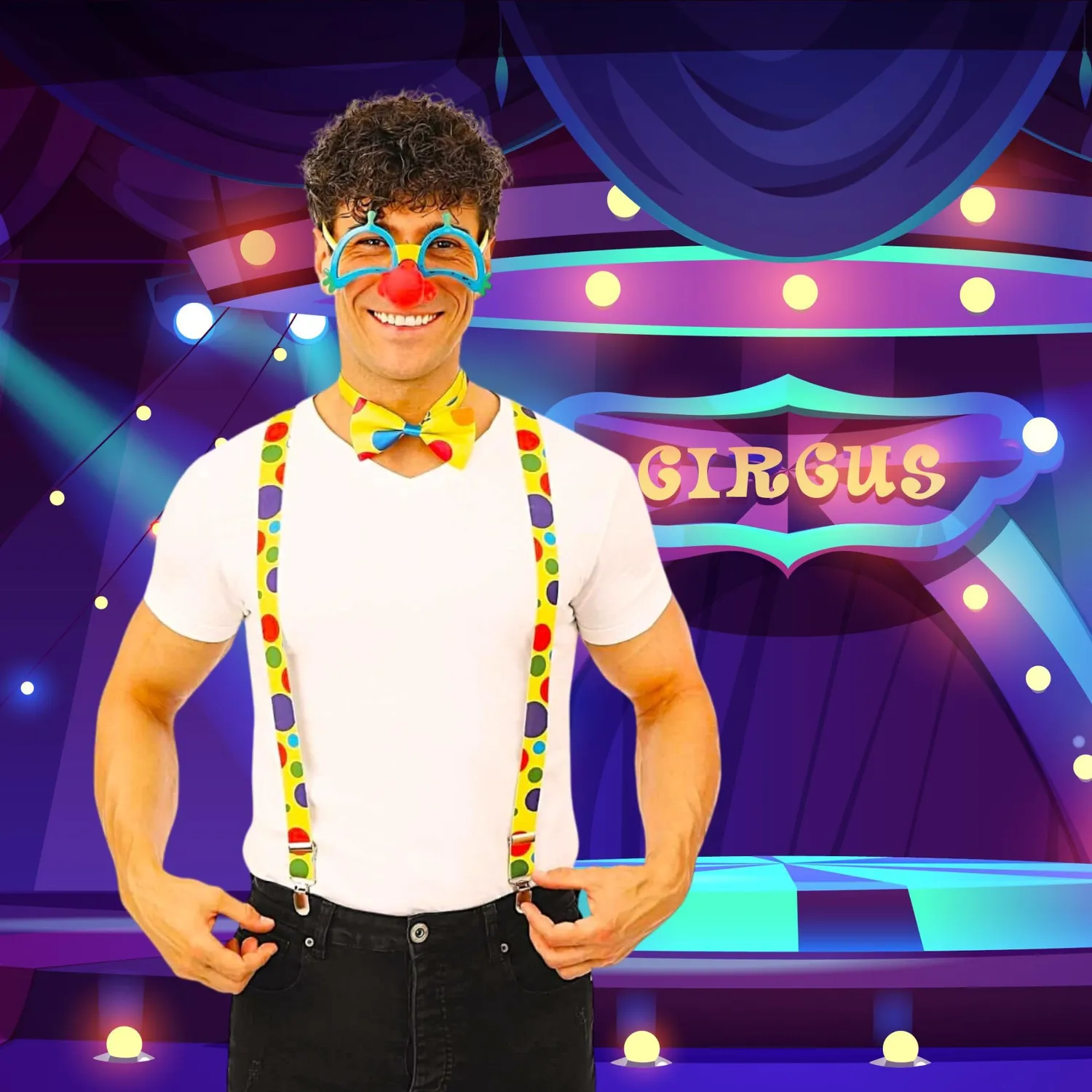 P'tit Clown 66638 set accessori multicolore per costume adulto
