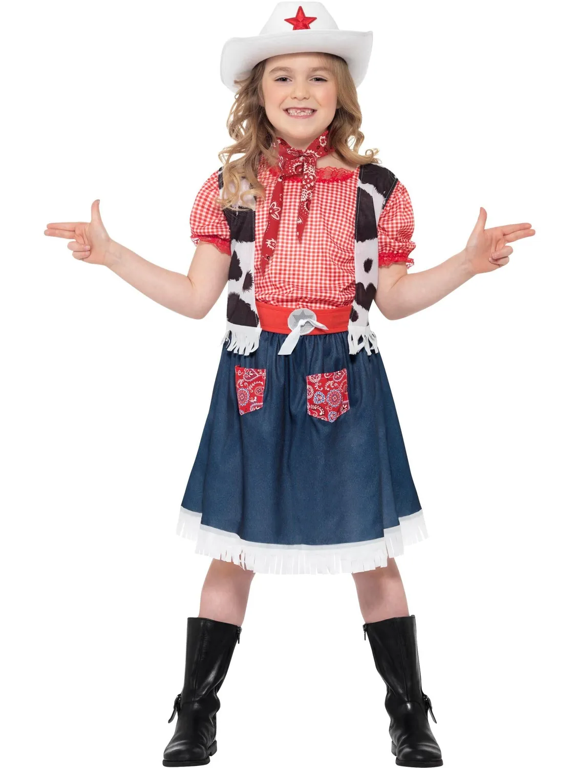 Smiffys Cowgirl Sweetie costume bambina con cappello 4-6 anni